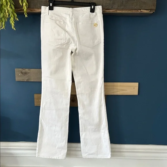 Tory Burch Tory Classic White Denim Jeans Straight NWOT Sz 30 - Picture 2 of 7